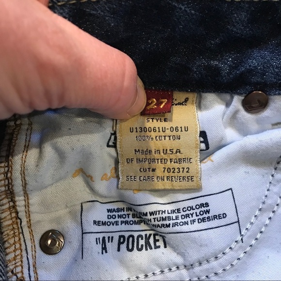 7FAMK "A" Pocket Low Rise Flare Jeans Dark Blue Womens Size 27 30" Waist - Picture 7 of 7